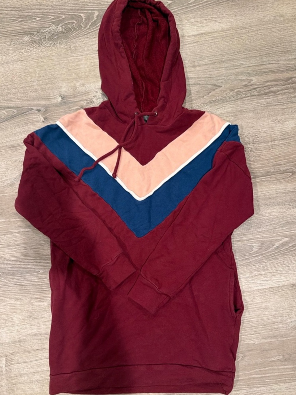 wild fable Color Block Hoodie in Burgundy & Blue Size Small